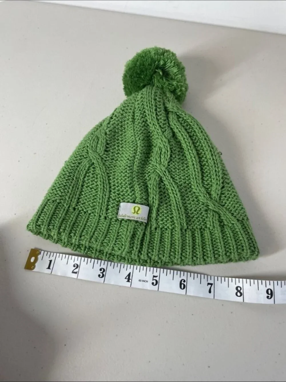 lululemon athletica Kids Knit Pom Beanie in Green Winter Gorpcore Hat One Size